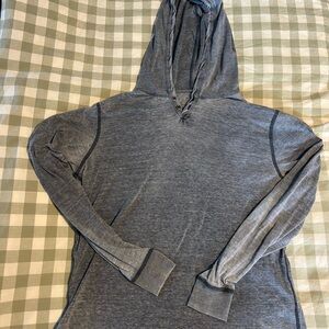 Lucky Brand Heather Gray Hooded Long Sleeve Shirt
